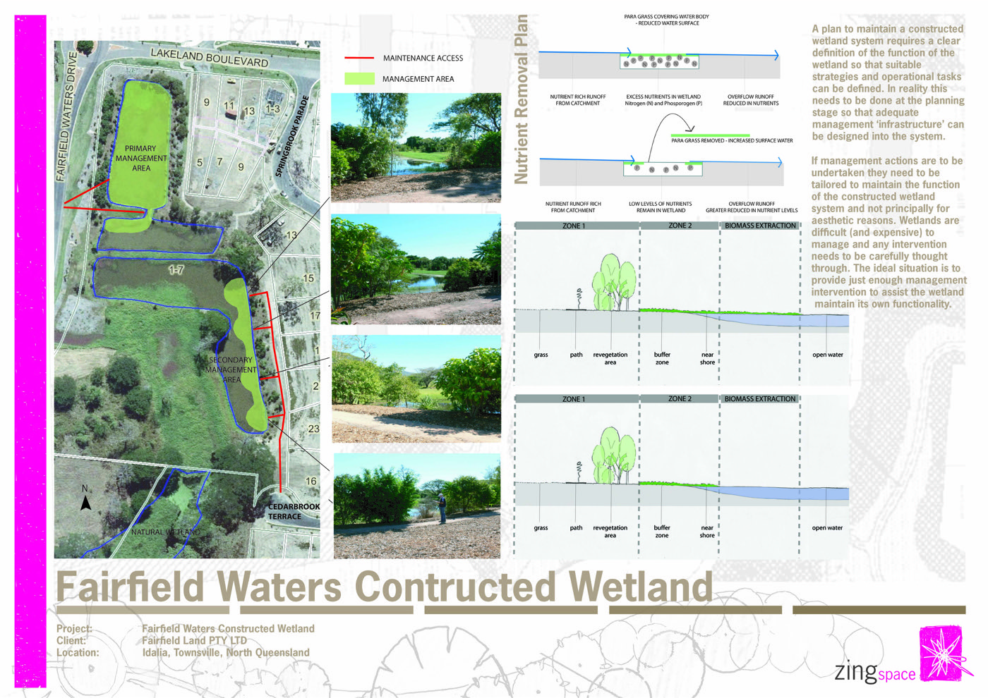 Fairfield Waters constructed wetland operations board